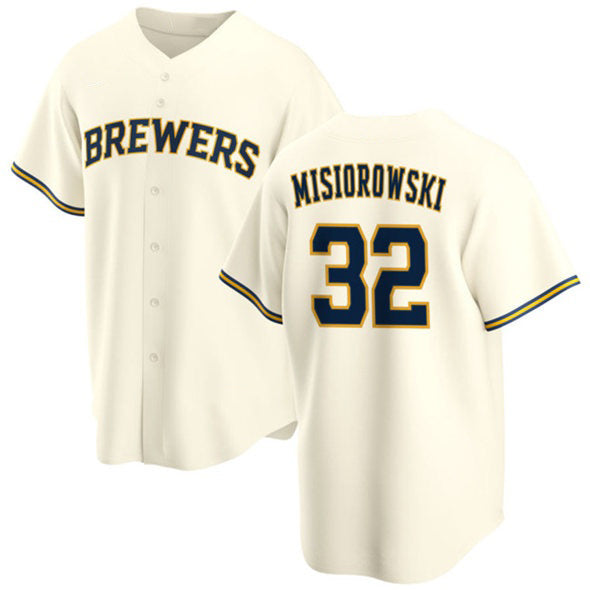 Boles    Milwaukee Brewers #32 Jacob Misiorowski Cream  2025 Stitched Jersey