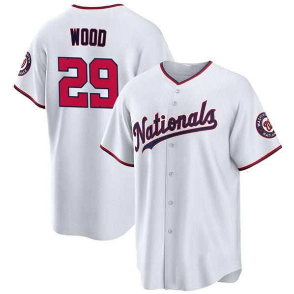 Boles  Washington Nationals #29 James Wood White  2024 Home Limited Stitched Jersey