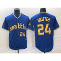 Boles Seattle Mariners #24 Ken Griffey Number Blue  2023 City Connect Cool Base Stitched Jersey 2