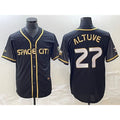 Boles Houston Astros #27 Jose Altuve Black  City Connect Cool Base Stitched Jersey
