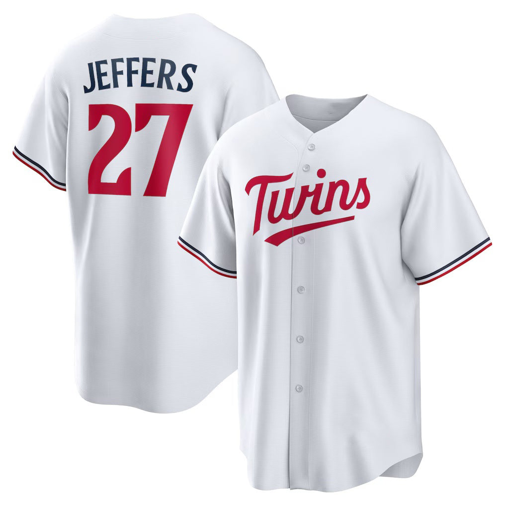 Boles  Minnesota Twins #27 Ryan Jeffers White  Home Replica Player Jersey