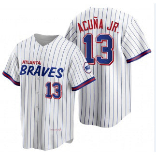 Boles Atlanta Braves #13 Ronald Acu?a Jr. 2021 City Connect Stitched White  Jersey