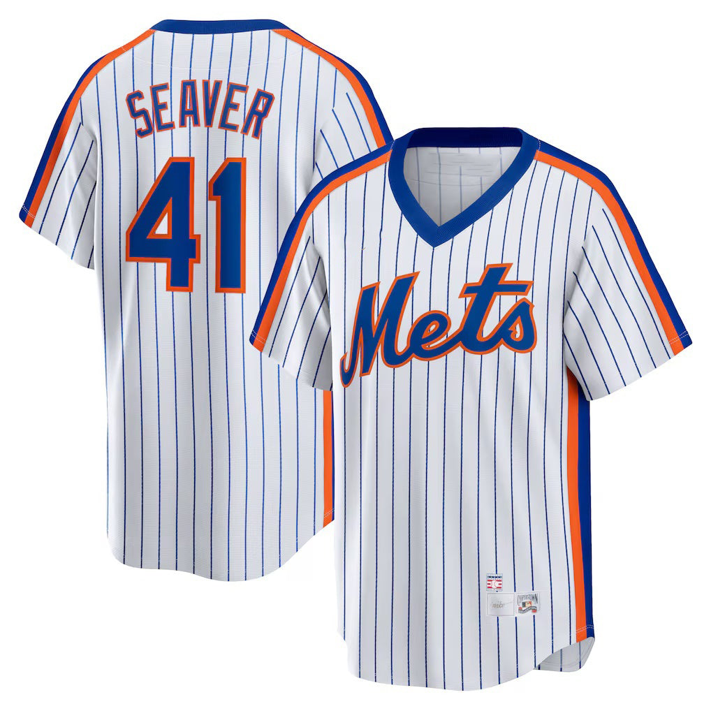 Boles  New York Mets #41 Tom Seaver White  Home Cooperstown Collection Player Jersey