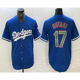 Boles Los Angeles Dodgers #17 Shohei Ohtani Blue Green  Stitched Cool Base Jerseys
