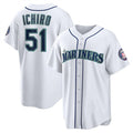 Boles Seattle Mariners #51 Ichiro Suzuki White  Cool Base Stitched Jersey