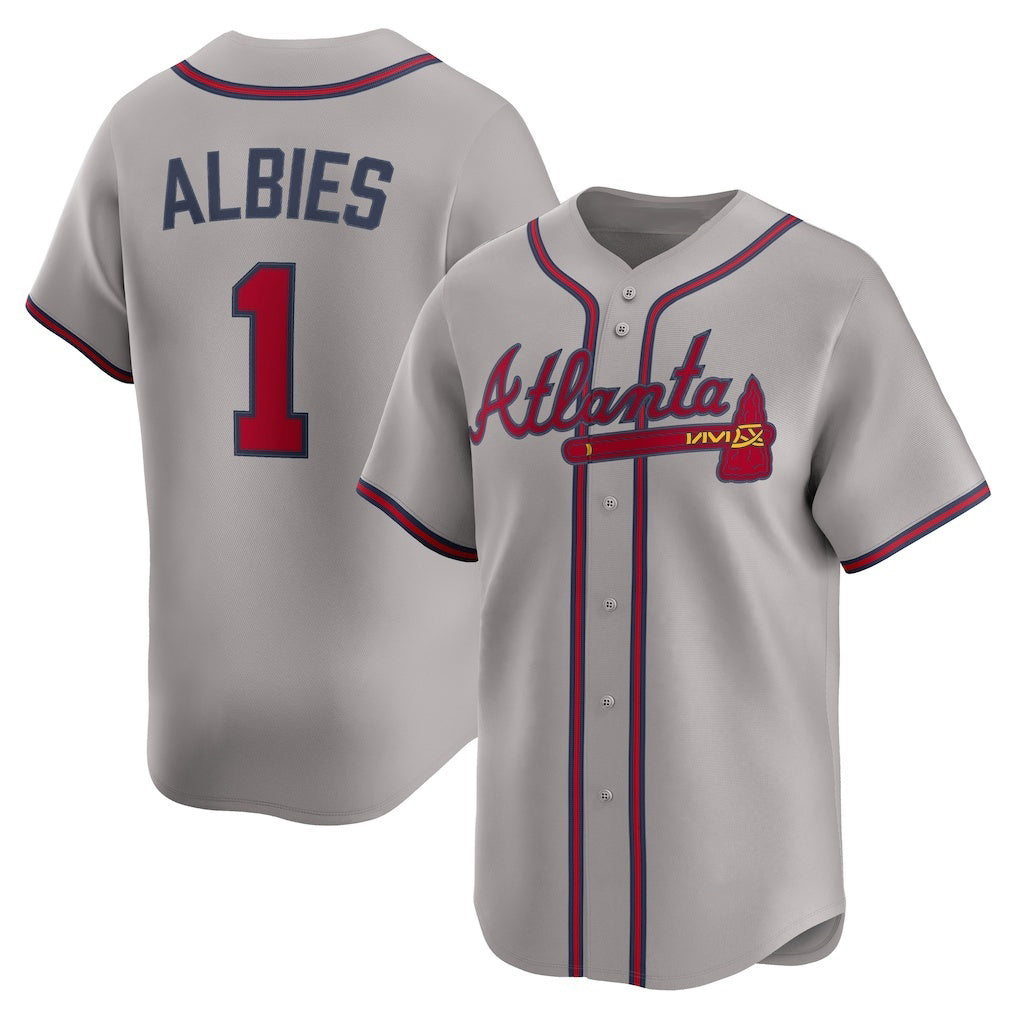 Boles Atlanta Braves #1 Ozzie Albies Gray  Road Limited Player Jersey