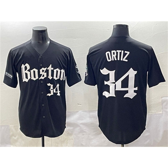 Boles Boston Red Sox #34 David Ortiz Black  Gothic Vapor Limited Stitched Jersey