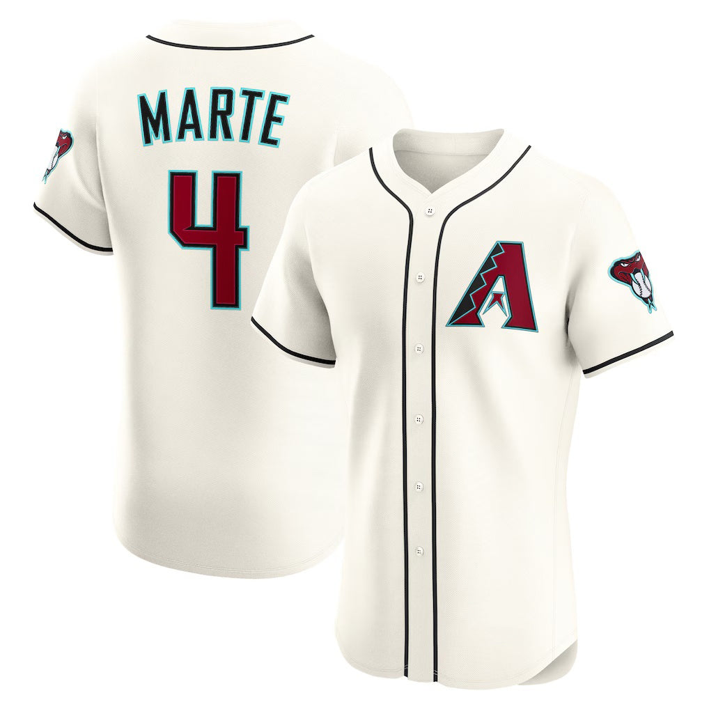 Boles  Arizona Diamondbacks #4 Ketel Marte Cream  Home Elite Jersey