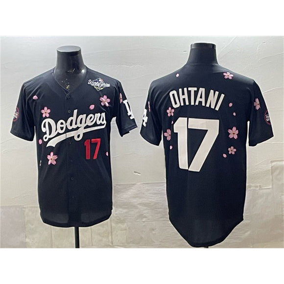 Boles Los Angeles Dodgers #17 Shohei Ohtani Black  2025 World Series Patch Tokyo Series Limited Stitched Jersey