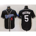 Boles Los Angeles Dodgers #5 Freddie Freeman Number Black  Cool Base With Patch Stitched Jersey 2