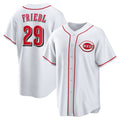 Boles Cincinnati Reds #29 TJ Friedl White  Home Replica Jersey