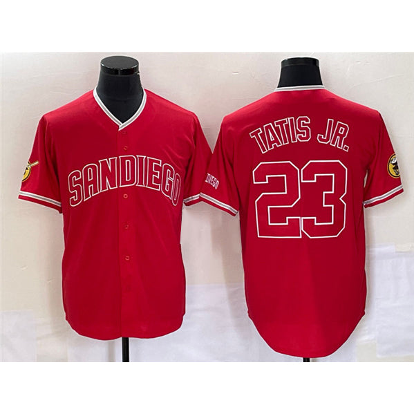 Boles  San Diego Padres #23 Fernando Tatis Jr. Red  Cool Base Stitched Jersey