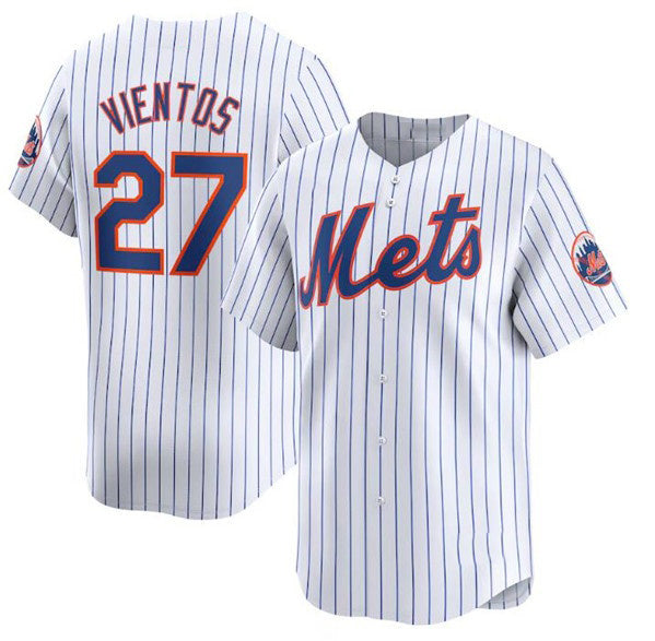 Boles  New York Mets #27 Mark Vientos White  2024 Home Limited Stitched Jersey