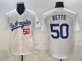 Boles Los Angeles Dodgers #50 Mookie Betts White  Alternate Stadium Stitched Jersey