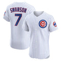 Boles  Chicago Cubs #7 Dansby Swanson White  Home Elite Jersey