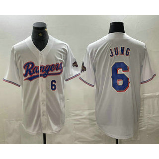 Boles Texas Rangers #6 Josh Jung Number White  2024 Gold Collection Limited Cool Base Jersey