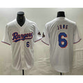 Boles Texas Rangers #6 Josh Jung Number White  2024 Gold Collection Limited Cool Base Jersey