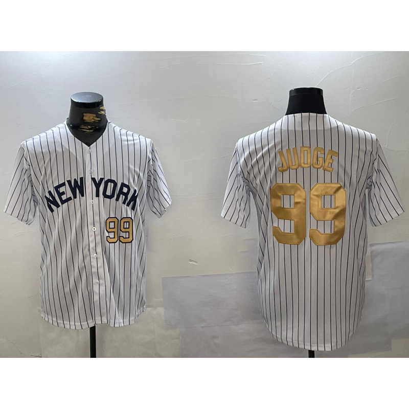 Boles  New York Yankees #99 Aaron Judge White  Pinstripe Fashion Cool Base Jerseys