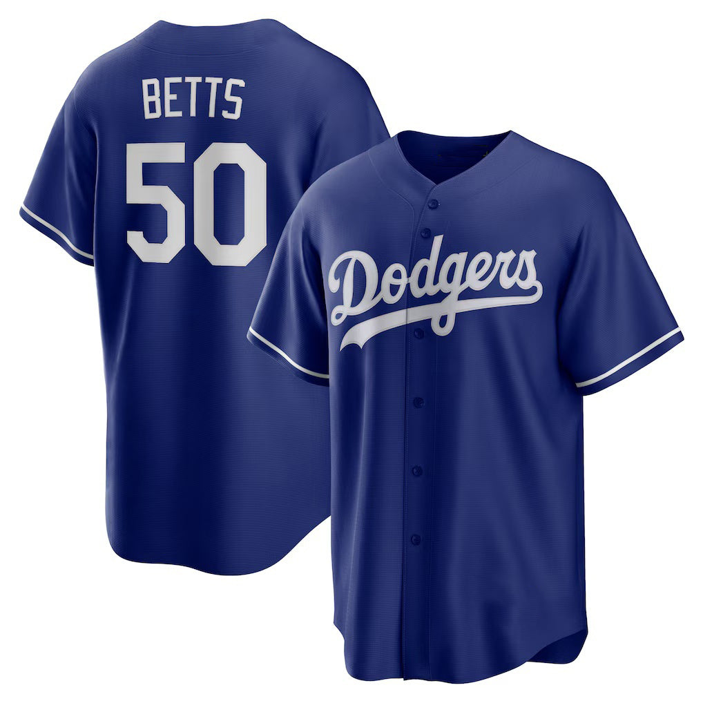 Boles Los Angeles Dodgers #50 Mookie Betts Royal  Alternate 2 Replica Jersey