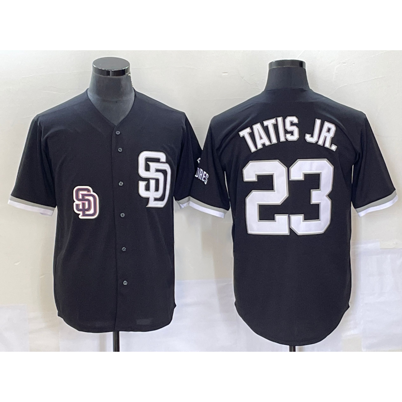 Boles  San Diego Padres #23 Fernando Tatis Jr Black  2023 Cool Base Stitched Jersey