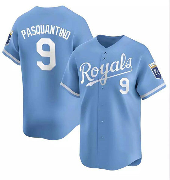 Boles  Kansas City Royals #9 Vinnie Pasquantino Light Blue  Alternate Limited Stitched Jersey