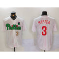 Boles  Philadelphia Phillies #3 Bryce Harper White Green  Cool Base Stitched Jerseys