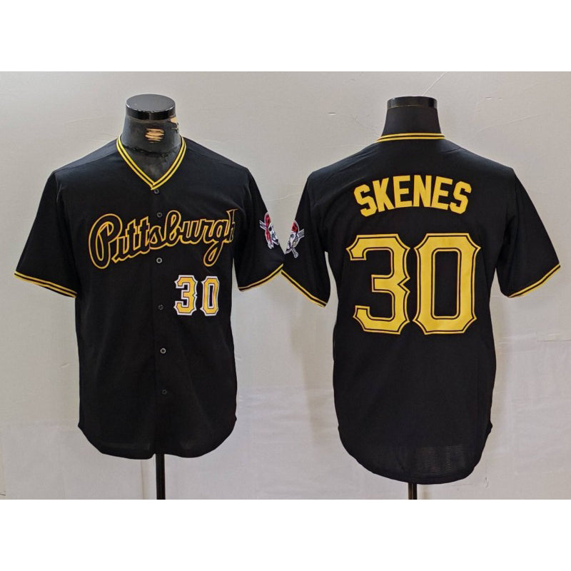 Boles  Pittsburgh Pirates #30 Paul Skenes Black  Cool Base Jersey