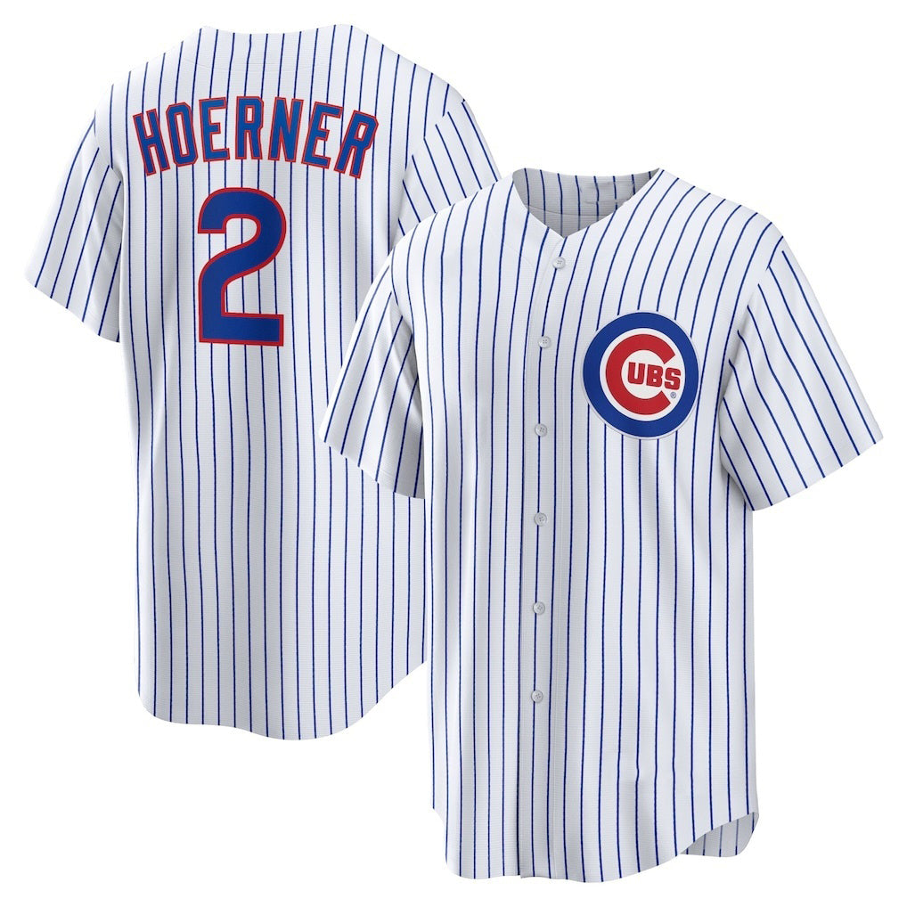 Boles  Chicago Cubs #2 Nico Hoerner White  Replica Player Jersey