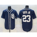 Boles  San Diego Padres #23 Fernando Tatis Jr. Navy  Cool Base Stitched Jersey