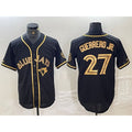 Boles  Toronto Blue Jays #27 Vladimir Guerrero Jr Black Gold  Cool Base Stitched Jersey