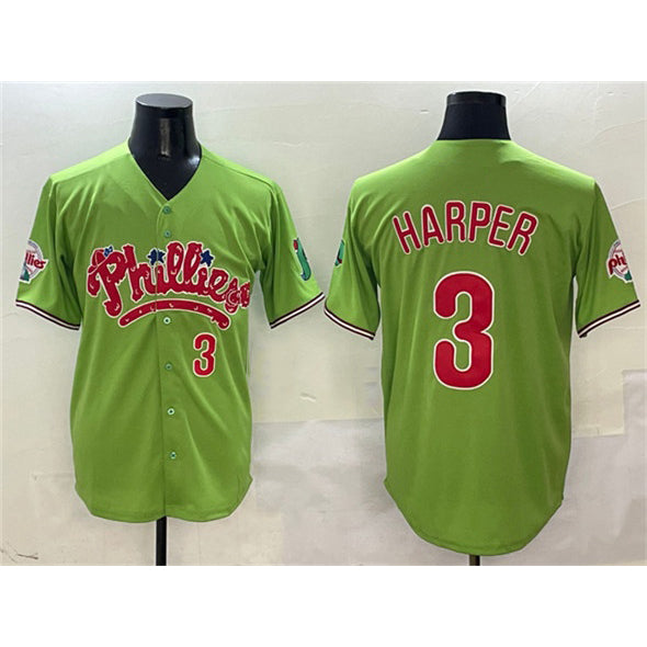 Boles  Philadelphia Phillies #3 Bryce Harper Light Green  Phanatic Limited Stitched Jersey