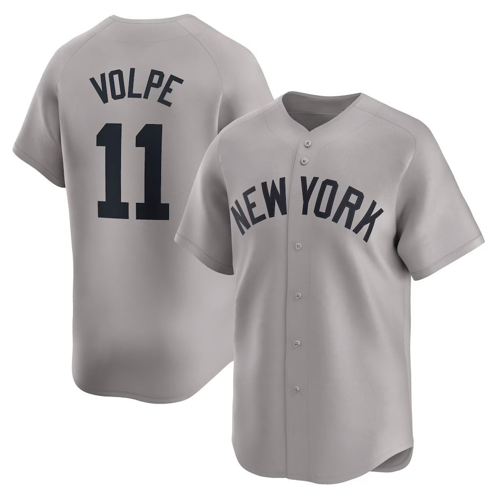 Boles  New York Yankees #11 Anthony Volpe Gray  Away Limited Player Jersey