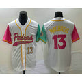 Boles  San Diego Padres #13 Manny Machado Number White  NEW 2023 City Connect Cool Base Stitched Jersey