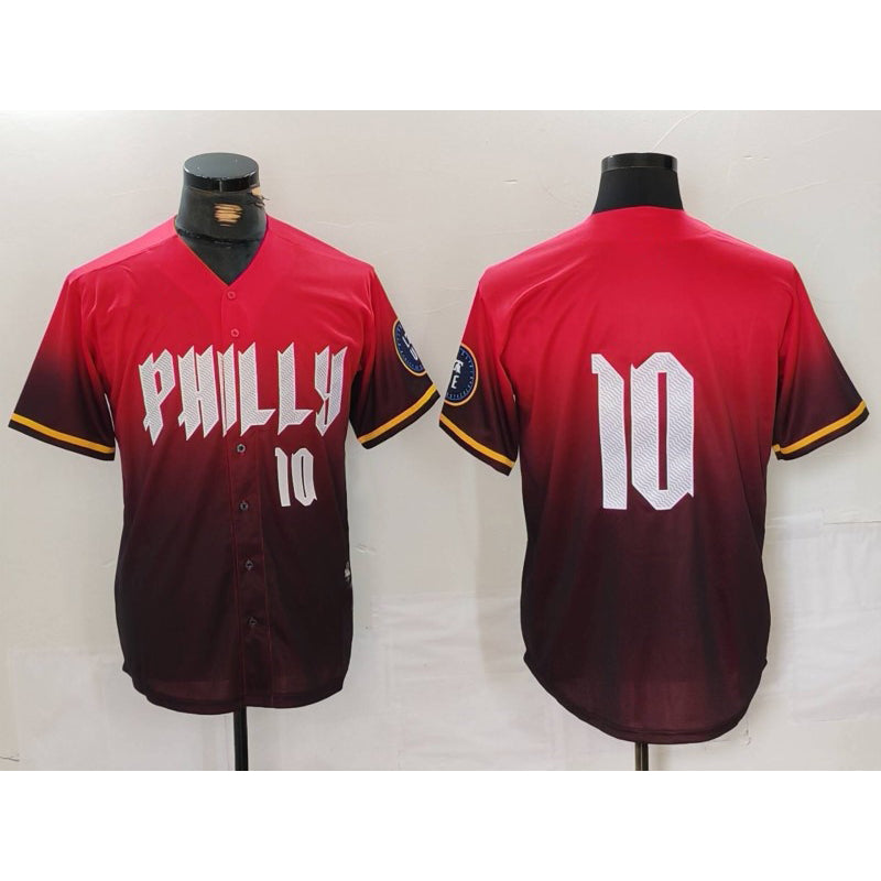 Boles  Philadelphia Phillies #10 JT Realmuto Red  2024 City Connect Limited Stitched Jersey 3