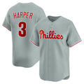Boles  Philadelphia Phillies #3 Bryce Harper Gray  Road Limited Player Jersey