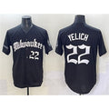 Boles    Milwaukee Brewers #22 Christian Yelich Black  'Gothic 414 Shadows Edition' Vapor Premier Limited Stitched Jersey