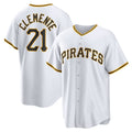 Boles  Pittsburgh Pirates #21 Roberto Clemente White  Home Replica Player Name Jersey