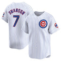 Boles  Chicago Cubs #7 Dansby Swanson White  Home Limited Player Jersey