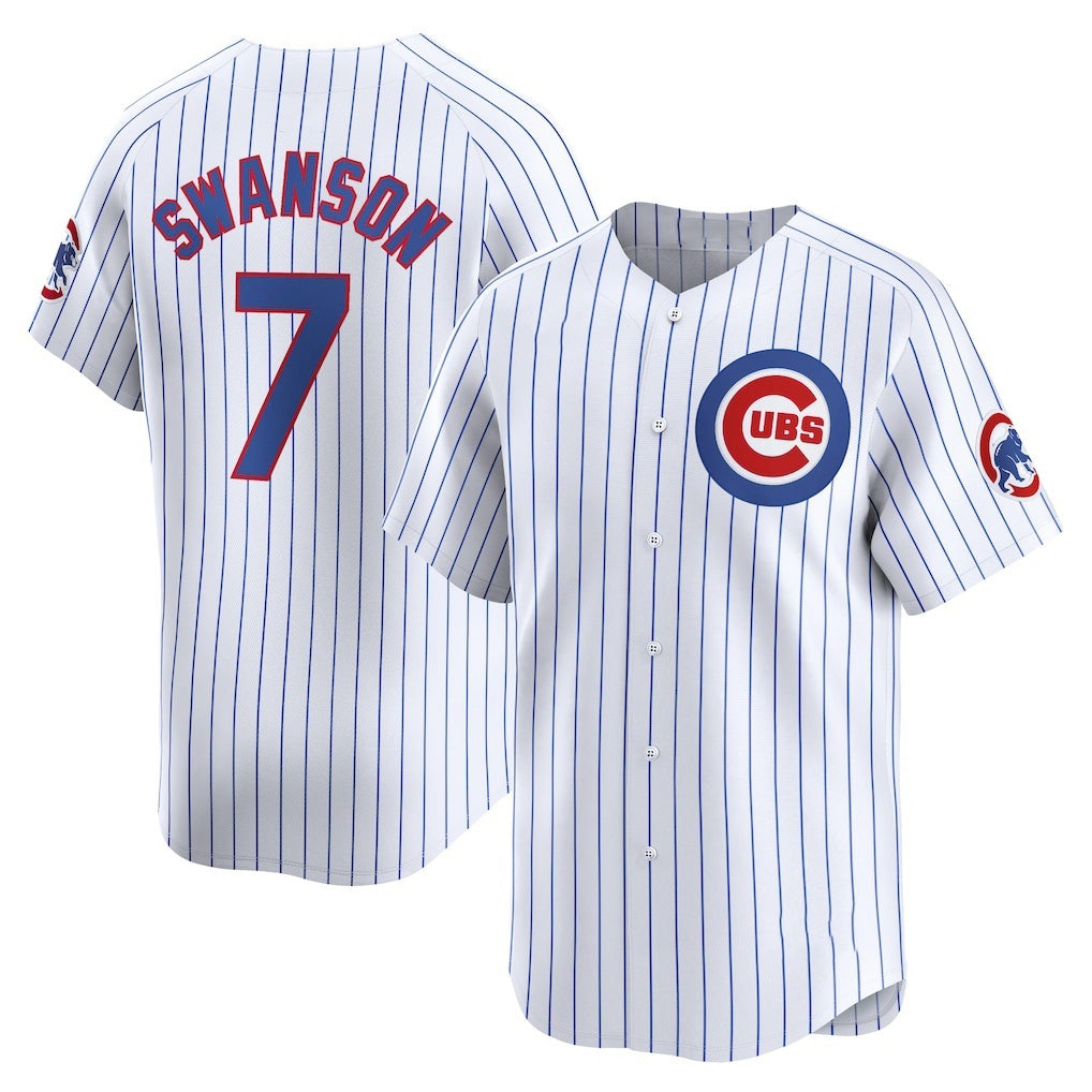 Boles  Chicago Cubs #7 Dansby Swanson White  Home Limited Player Jersey