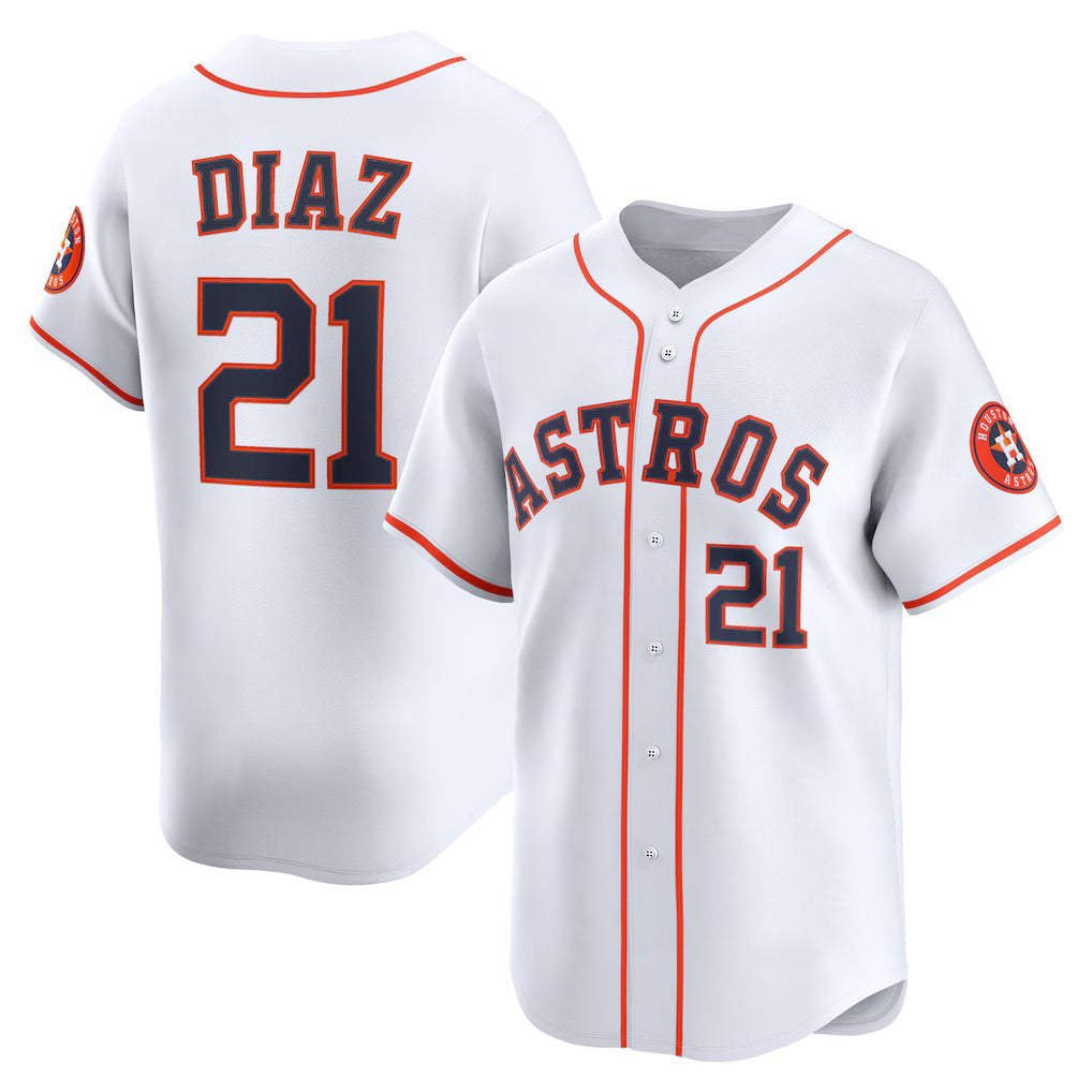 Boles Houston Astros #21 Yainer Diaz White  Home Limited Player Jersey