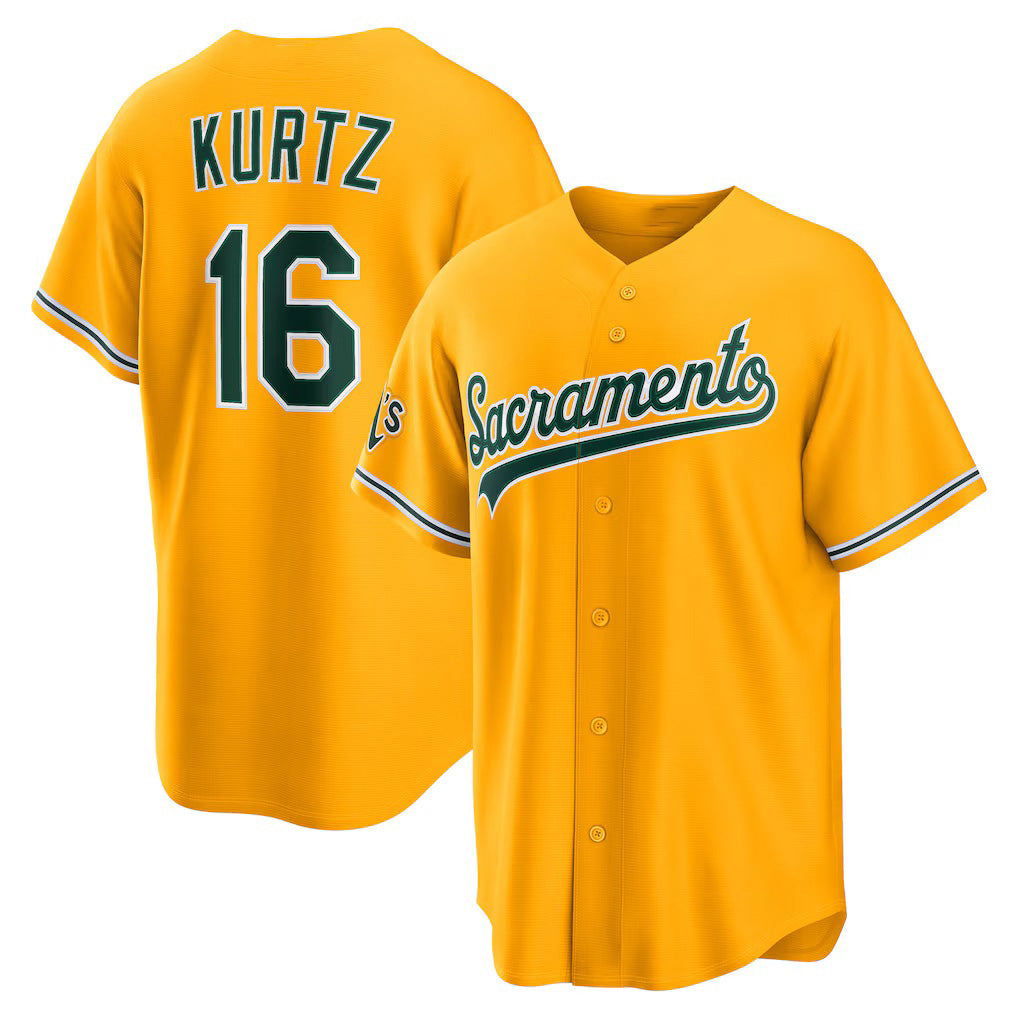 Boles  Oakland Athletics  #16 Nick Kurtz Gold  Alternate Stadium Jersey