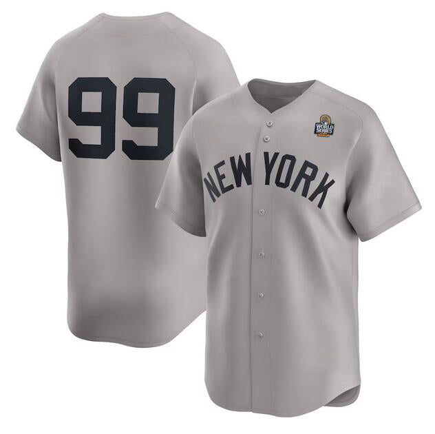 Boles  New York Yankees #99 Aaron Judge Gray  2024 World Series Limited Stitched Jersey