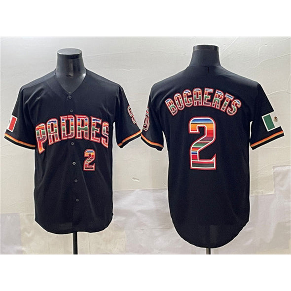 Boles  San Diego Padres #2 Xander Bogaerts Black  Mexico Cool Base Stitched Jersey