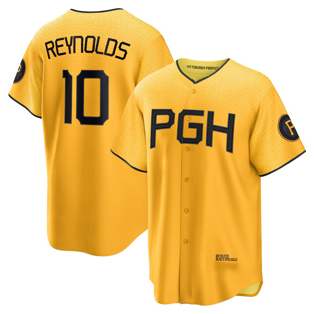 Boles  Pittsburgh Pirates #10 Bryan Reynolds Gold  City Connect Replica Player Jersey