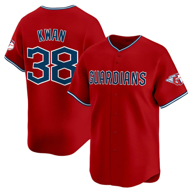 Boles  Cleveland Guardians #38 Steven Kwan Red  Alternate Limited Stitched Jersey