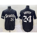 Boles Seattle Mariners #24 Ken Griffey Jr. Black  'Deep Sea Gothic Edition' Vapor Premier Limited Stitched Jersey