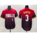 Boles  Philadelphia Phillies #3 Bryce Harper Red  2024 City Player Number Cool Base Jerseys