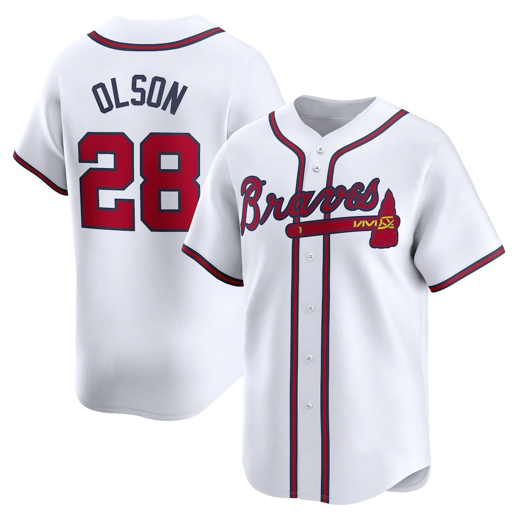 Boles Atlanta Braves #28 Matt Olson White  Home Limited Player Jersey