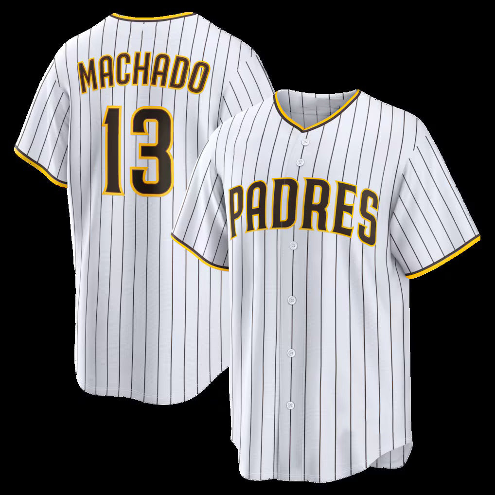 Boles  San Diego Padres #13 Manny Machado White  Home Replica Player Jersey 2