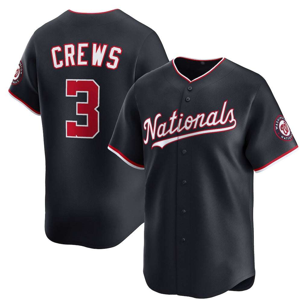 Boles  Washington Nationals #3 Dylan Crews Navy  Alternate Limited Jersey